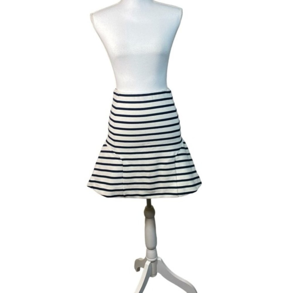 Ann taylor a line navy stripe skirt